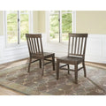 Farmhouse Style Solid Wood Dining Chair Set of 2 Dark Oak J876465