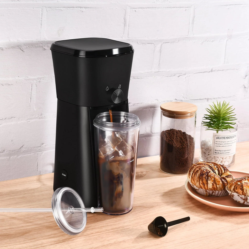 Iced Coffee Maker with 20 fl oz Tumbler and Filter, Black Z414482