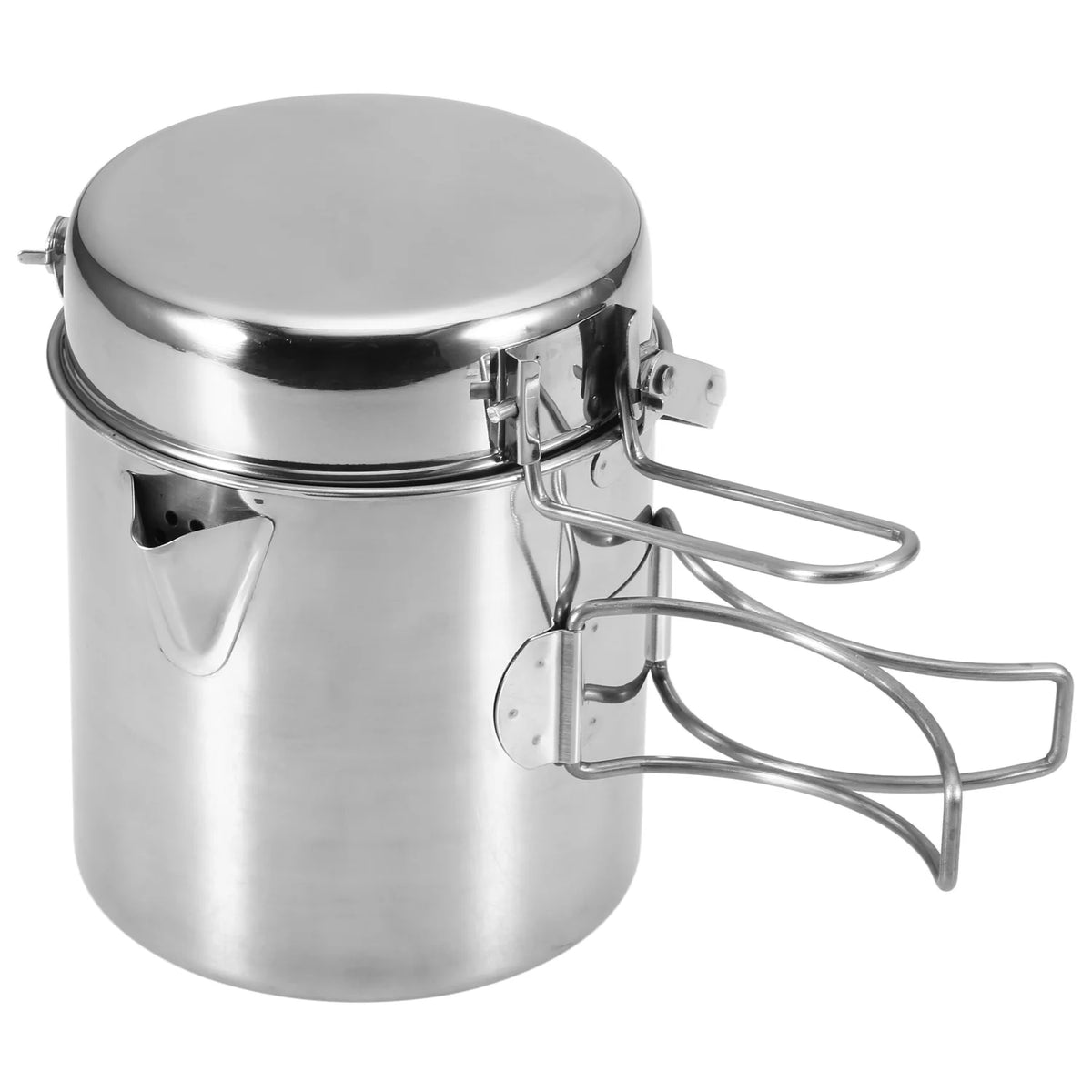 1L Stainless Steel Camping Pot with Foldable Handle C2344