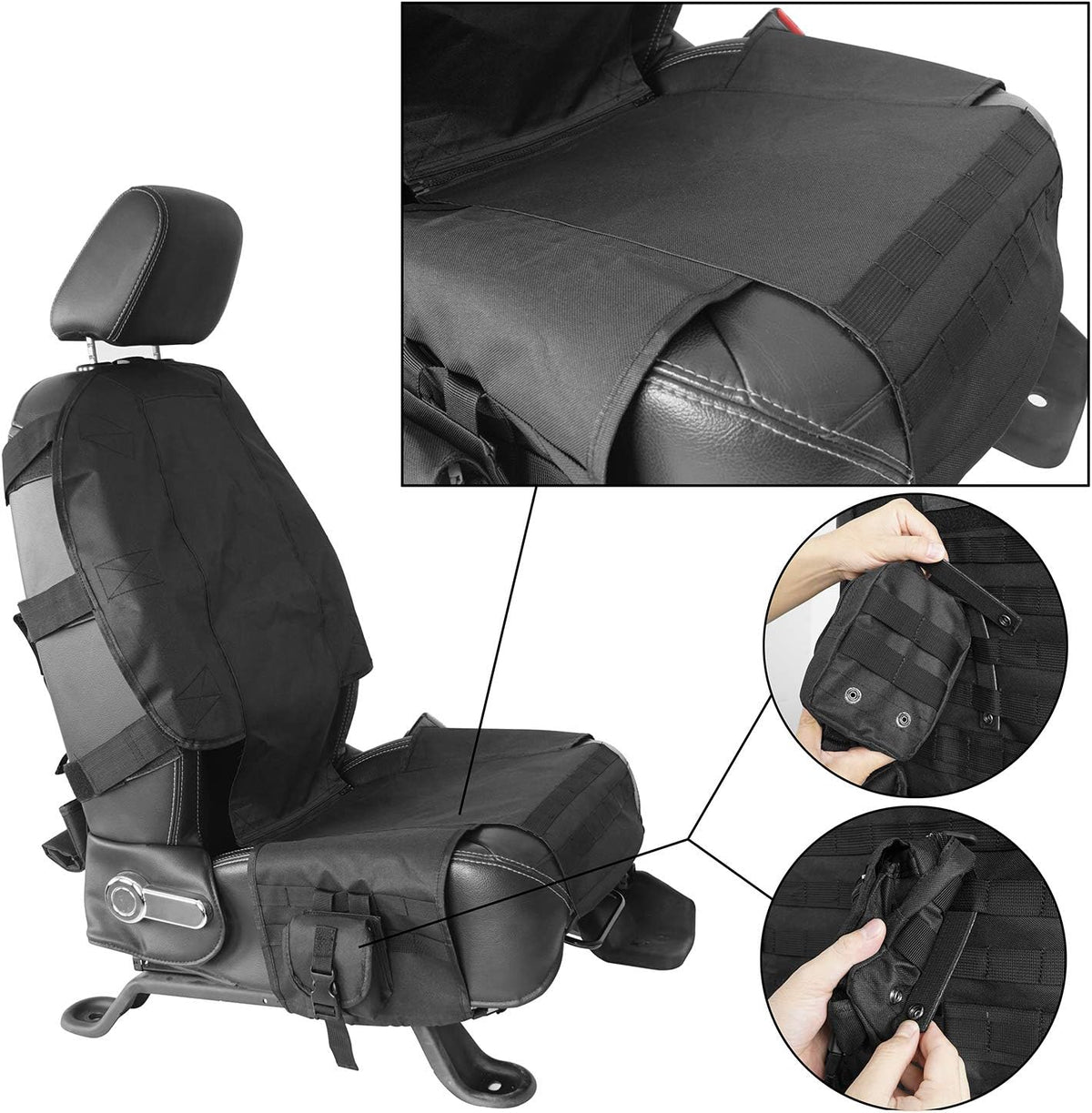 Tactical Seat Organizer with Storage Bag Multi Pocket Molle Pouch P713856