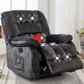 Gray Fabric Manual Recliner with Massage and Heat W272763