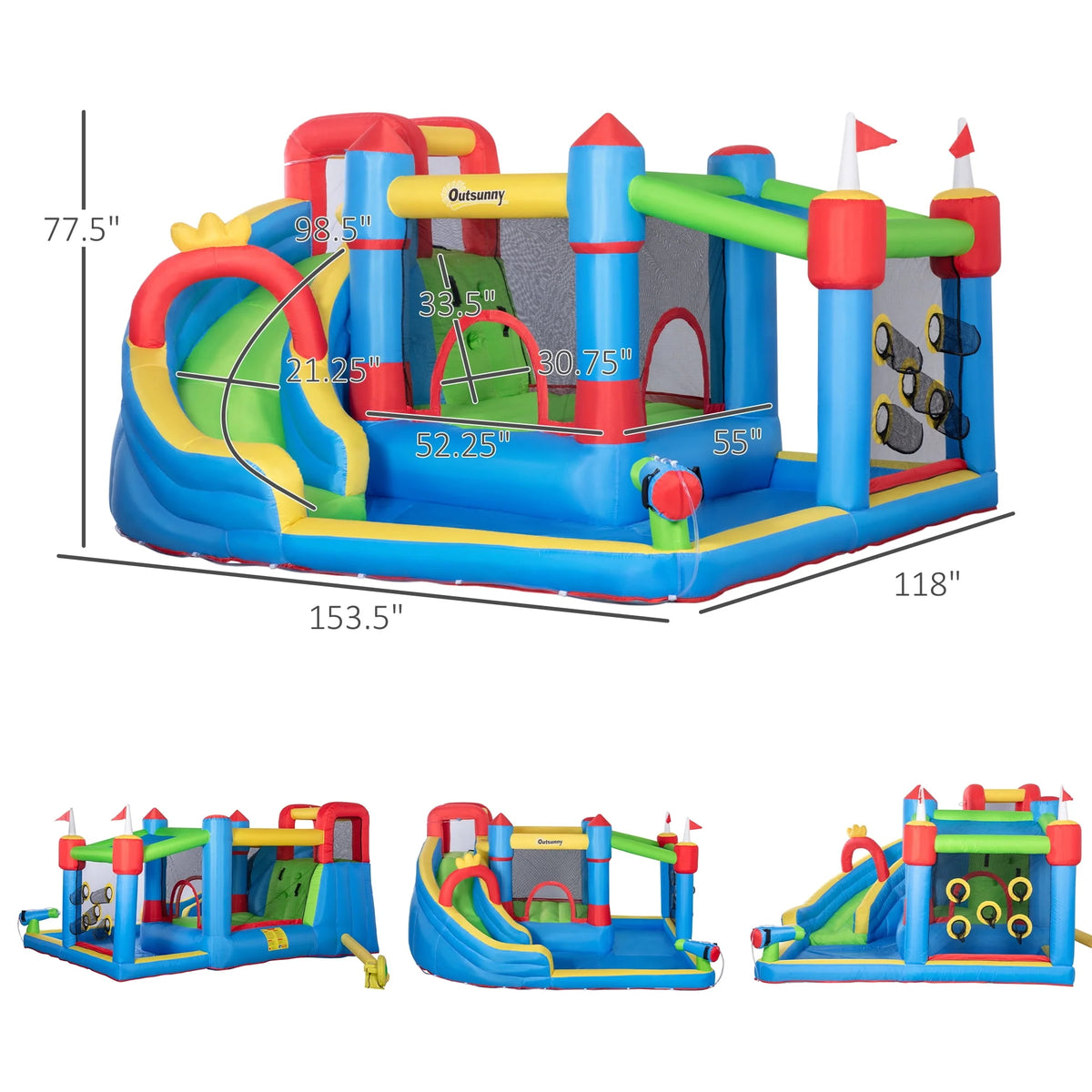 6-in-1 Inflatable Water Slide Bounce House N684