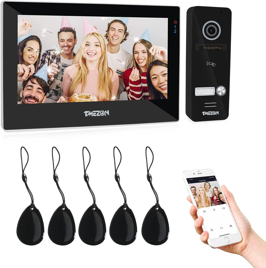 Wireless Intercom System Video Doorphone 7 Inch 2 Monitors Doorbell Camera Q61375
