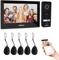 Wireless Intercom System Video Doorphone 7 Inch 2 Monitors Doorbell Camera Q61375