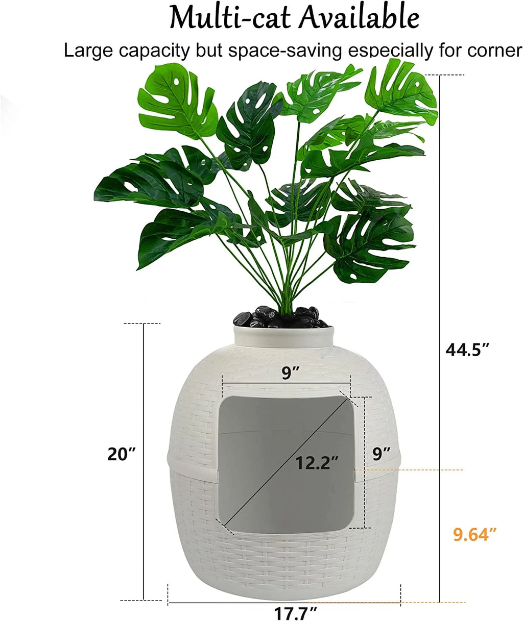 White Hidden Litter Box Furniture Q65883