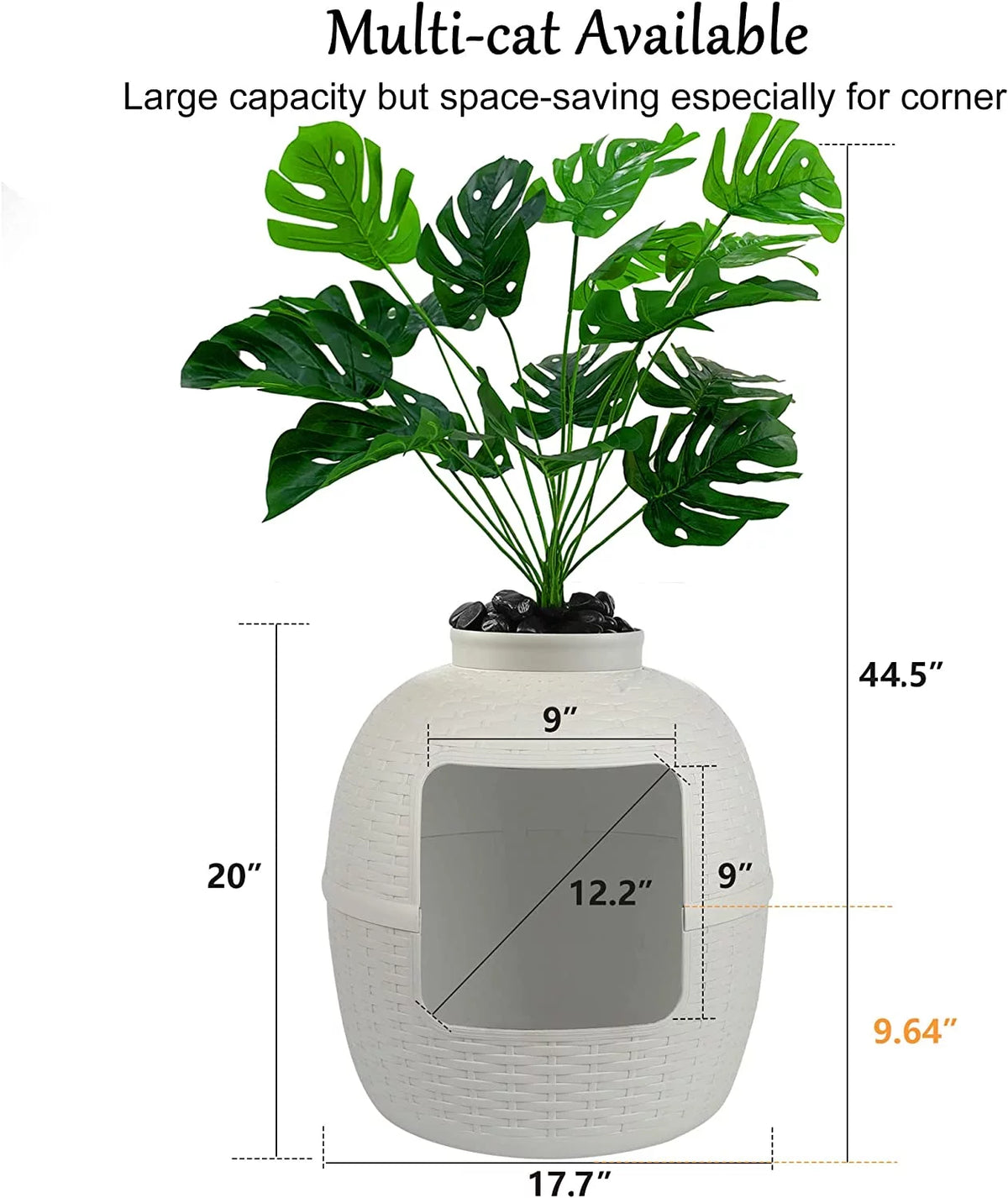 White Hidden Litter Box Furniture Q65883