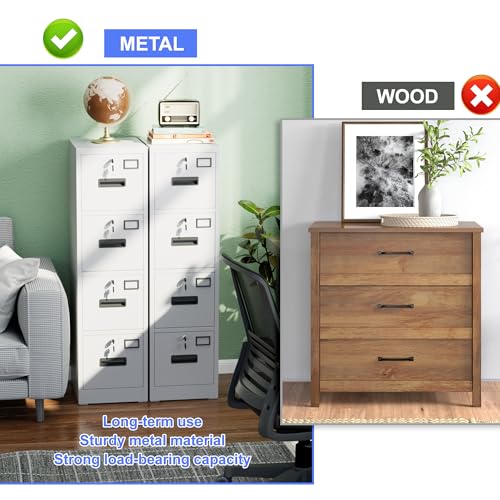 Black 3 Drawer Metal File Cabinet with Lock U6642