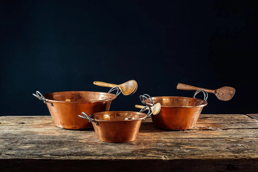 4 Qt 12 In Solid Copper Hand Hammered Jam Pan G356155