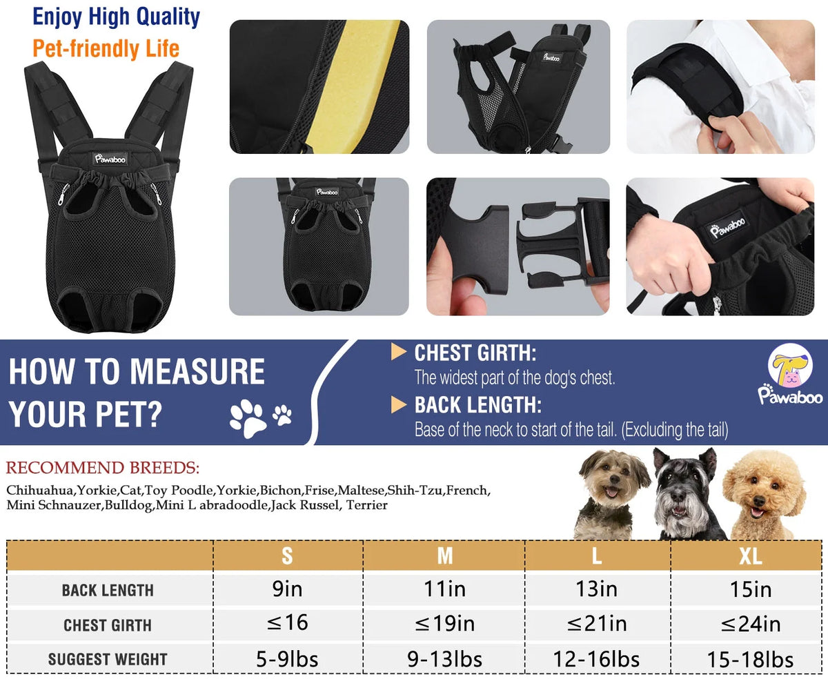 Pet Carrier Backpack Travel Bag for Small Medium Dogs Cats Puppies H750696