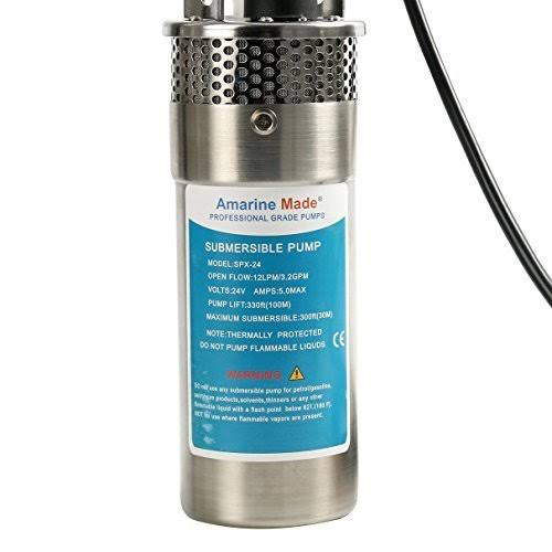 24V Stainless Shell Submersible 3.2GPM Deep Well Water DC Pump F355