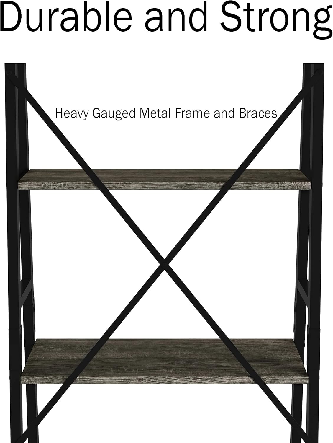 Gray Woodgrain 4-Tier Ladder Bookshelf Y301