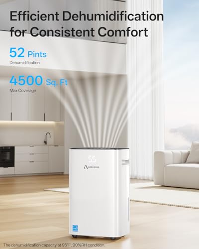 52 Pints Dehumidifier with Drain Hose J961064