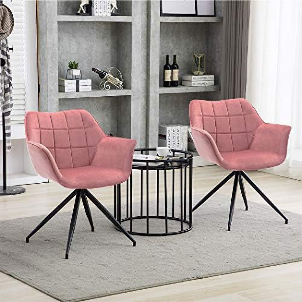 Pink Velvet Accent Dining Arm Chair Z22203