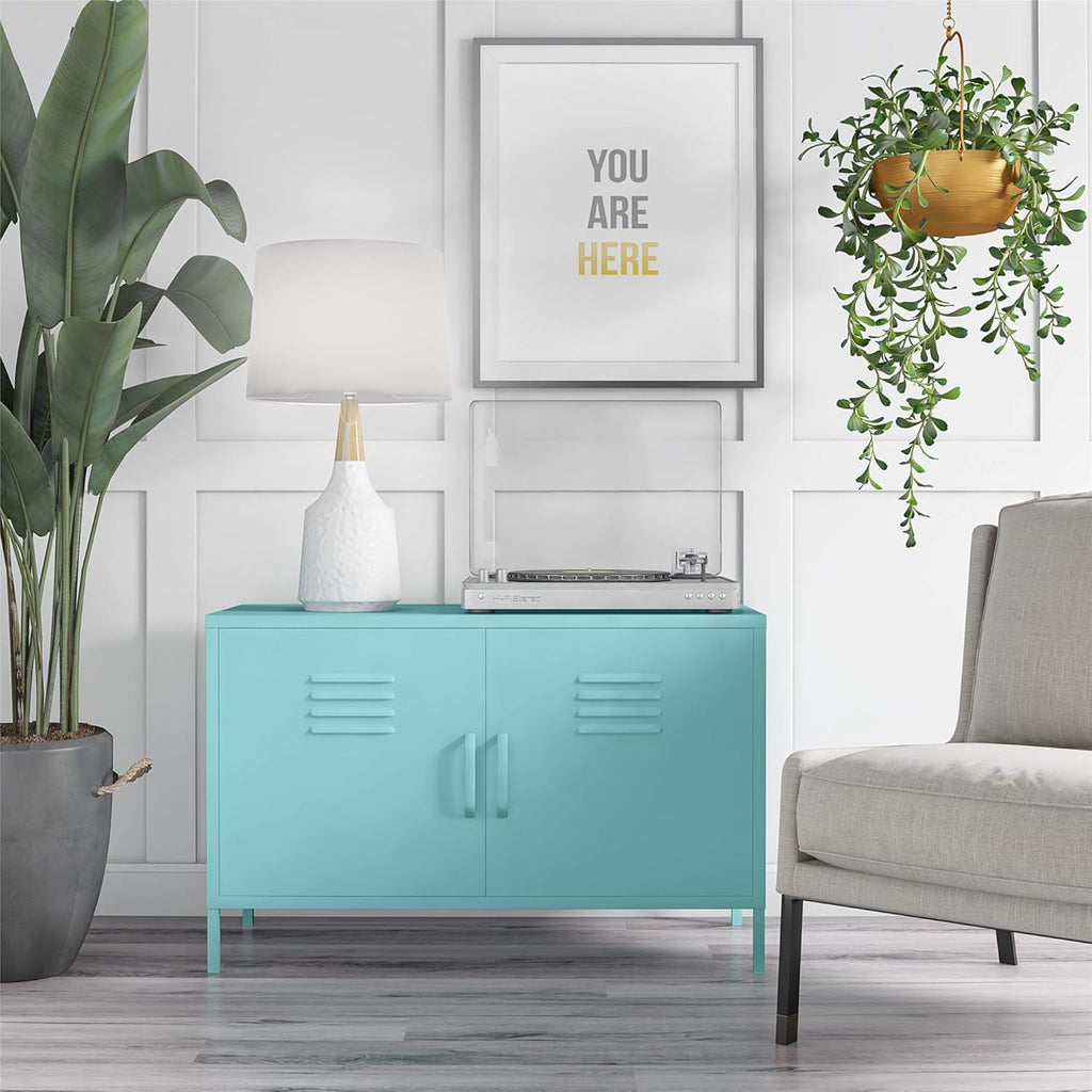 Mint 2 Door Metal Accent Cabinet S7829