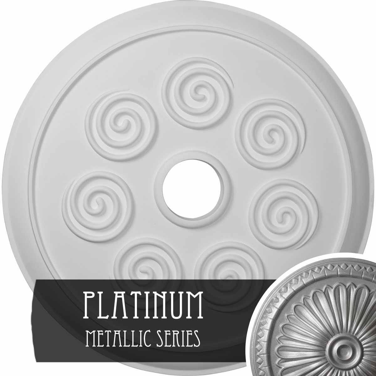 25 1/4x22OD x 4x22ID x 2x22P Spiral Ceiling Medallion V77022