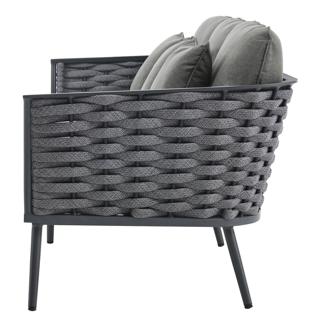 Grey Aluminum Fabric Lounge Sofa V8306