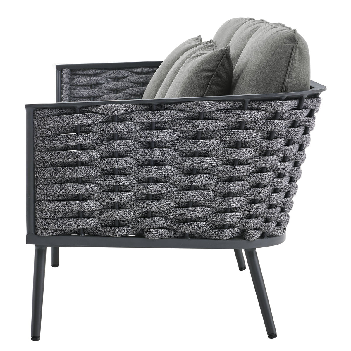 Grey Aluminum Fabric Lounge Sofa V8306