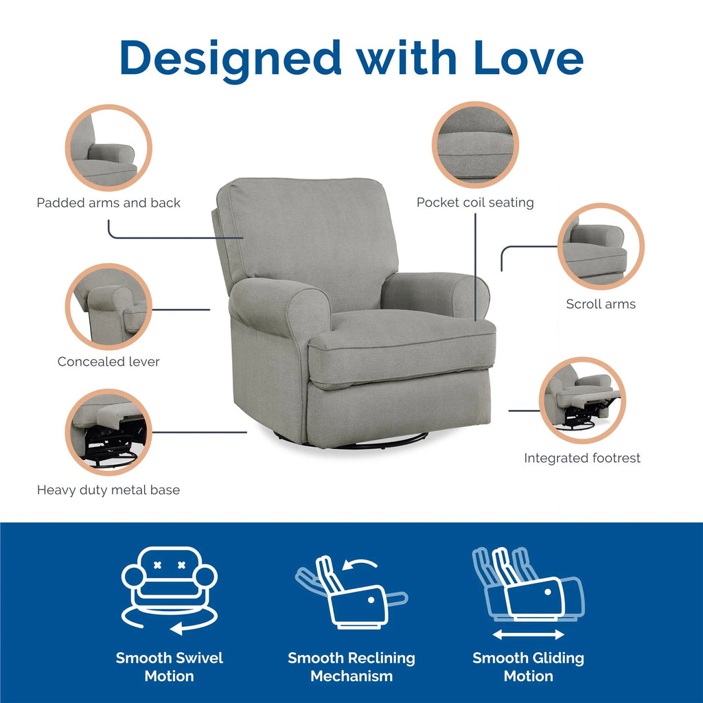 Gray Swivel Glider Recliner Chair X765