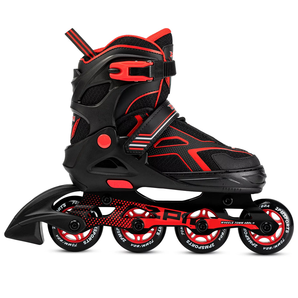 Red Black Adjustable Inline Skates E25123