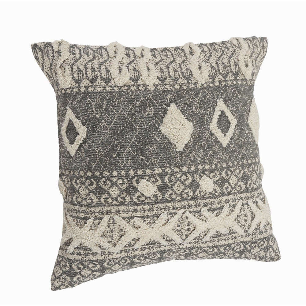 Tan & Black 20" Square Throw Pillow Z292