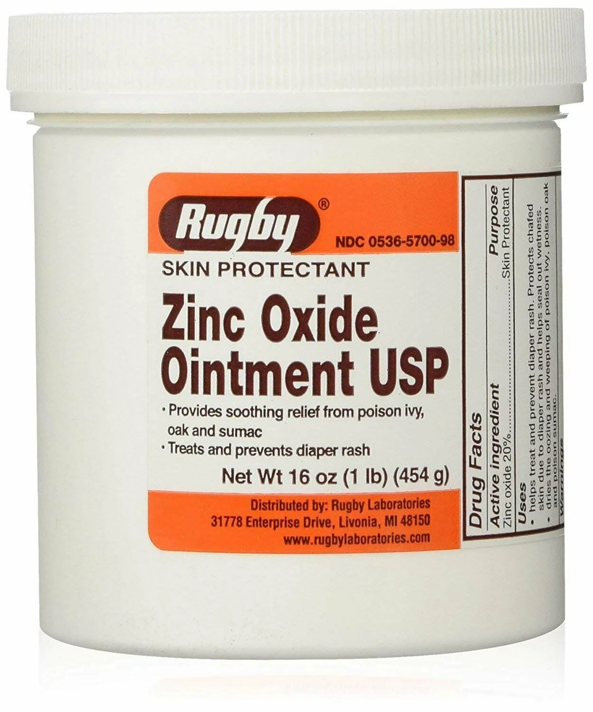 Zinc Oxide Ointment 1 Lb (16oz) Jar D8264