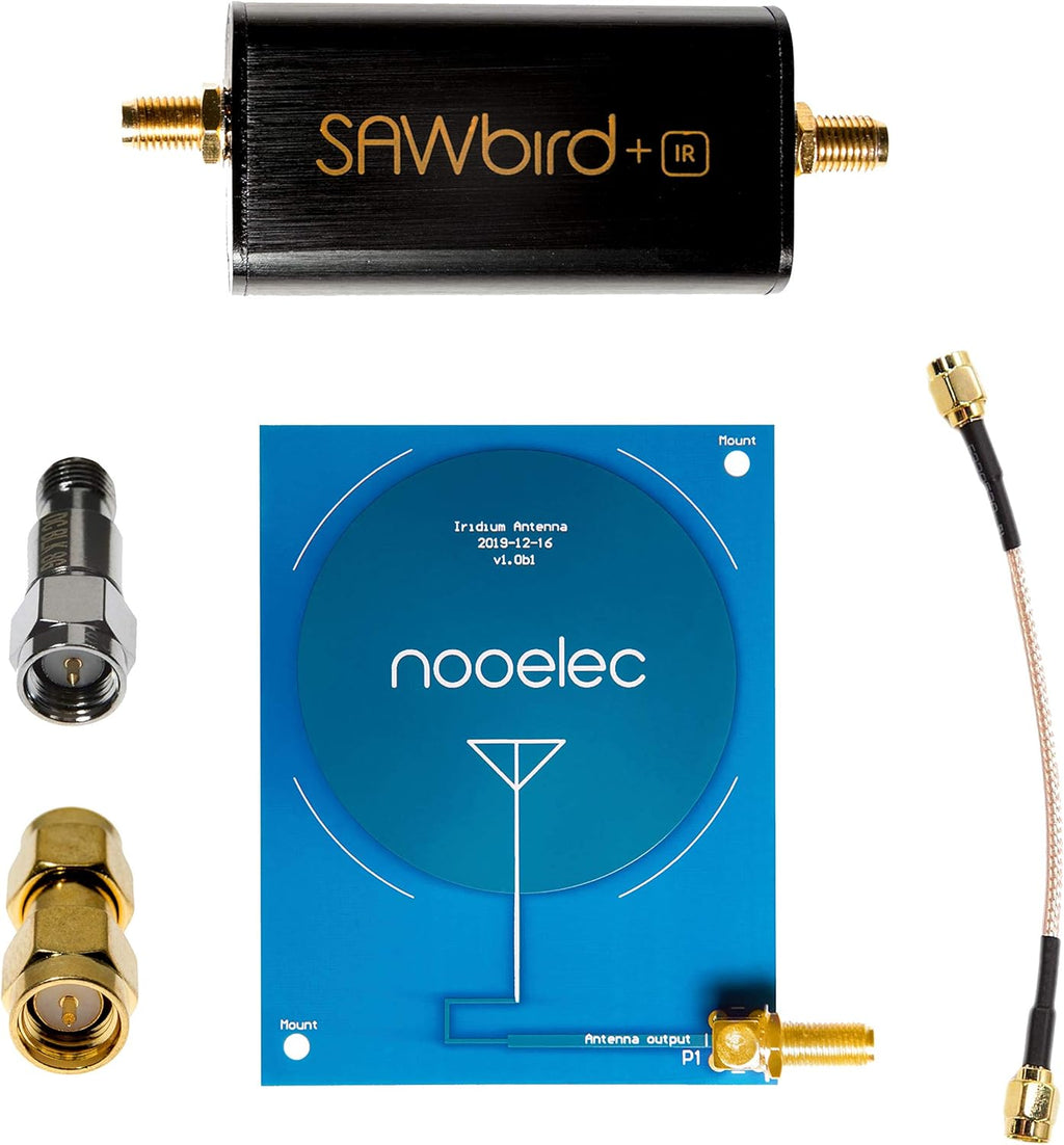 Active Iridium Reception Bundle with LNA & Filter Module, 1620MHz Patch Antenna, SMA DC Block, Cables & Adapters M5869