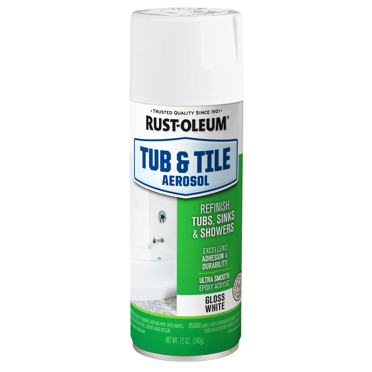 White 12 oz Tub and Tile Aerosol Paint O860486