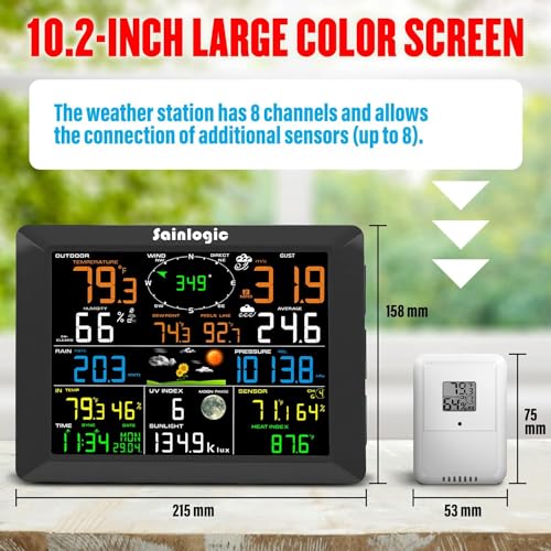8.3 Inch Color Display Weather Station with Outdoor 7-in-1 Sensor U311067