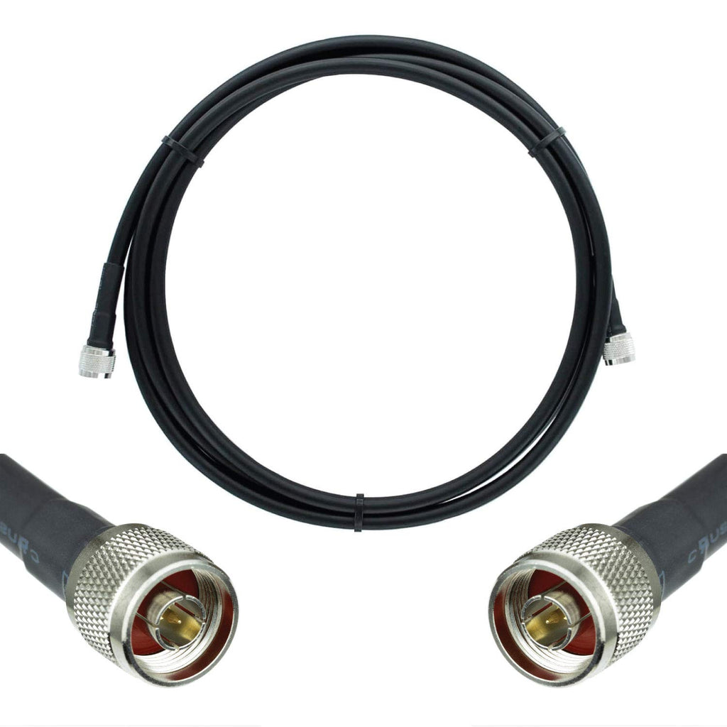 Heavy Duty Ultra Low Loss 50ohm Coaxial Cable 100ft N Male to N Male Black P606386