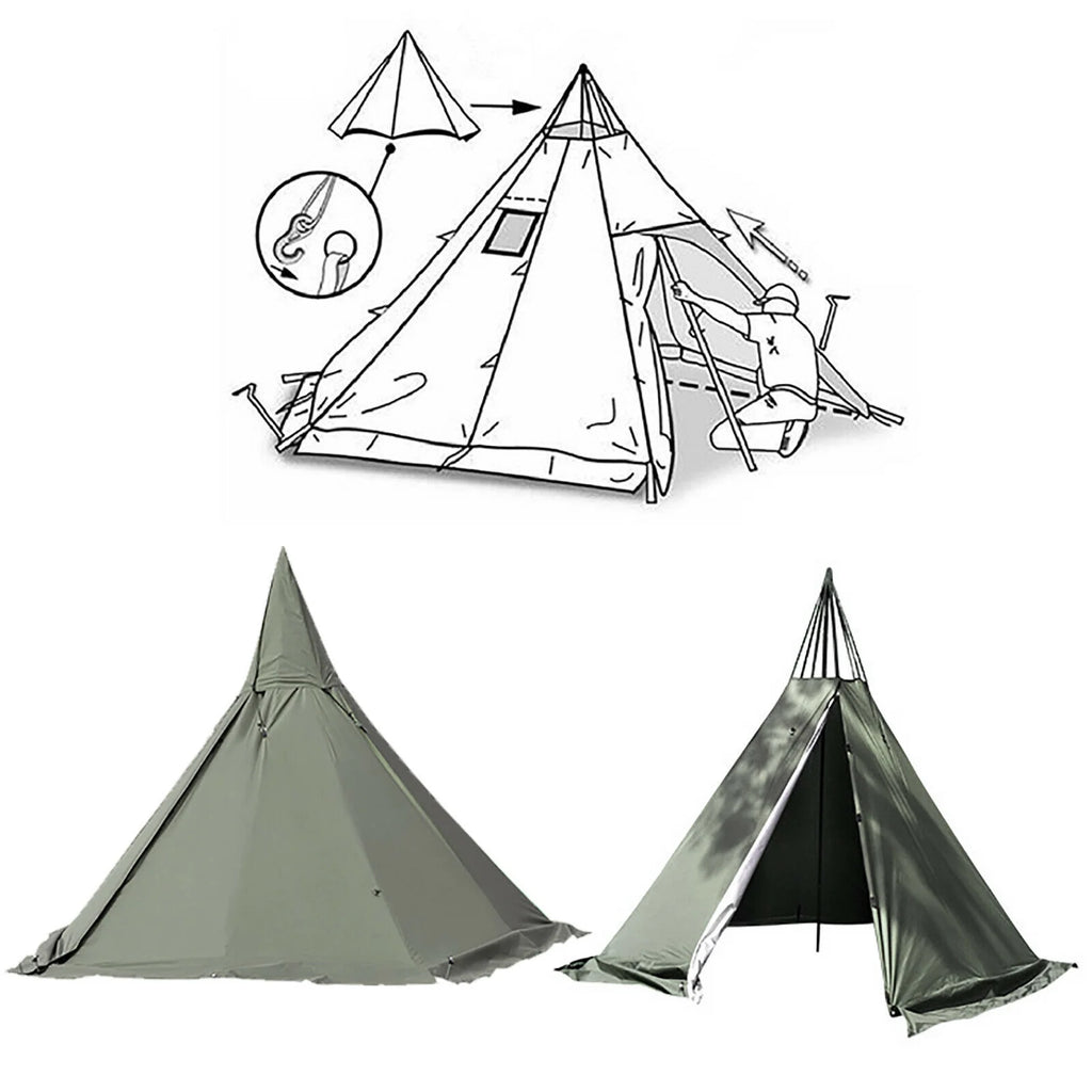 Pyramid Tent 4-Season Portable 2 People 7.2ft Height M84511