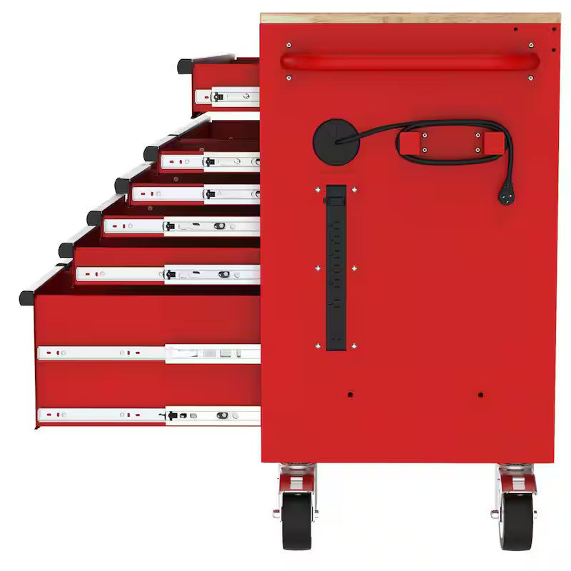 52 in. Red Mobile Workbench Cabinet F6978