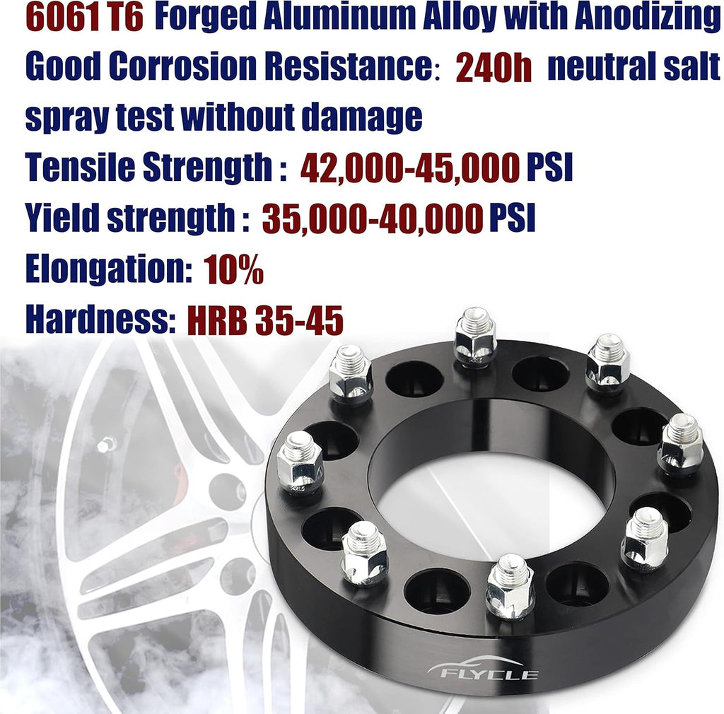 2PCS 8x6.5 to 8x180 Forged Wheel Adapters, 1.5 inch, M14x1.5, Pack of 2 W98223