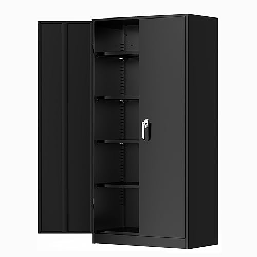 72" Metal Storage Cabinet with Lock and 4 Adjustable Shelves C804