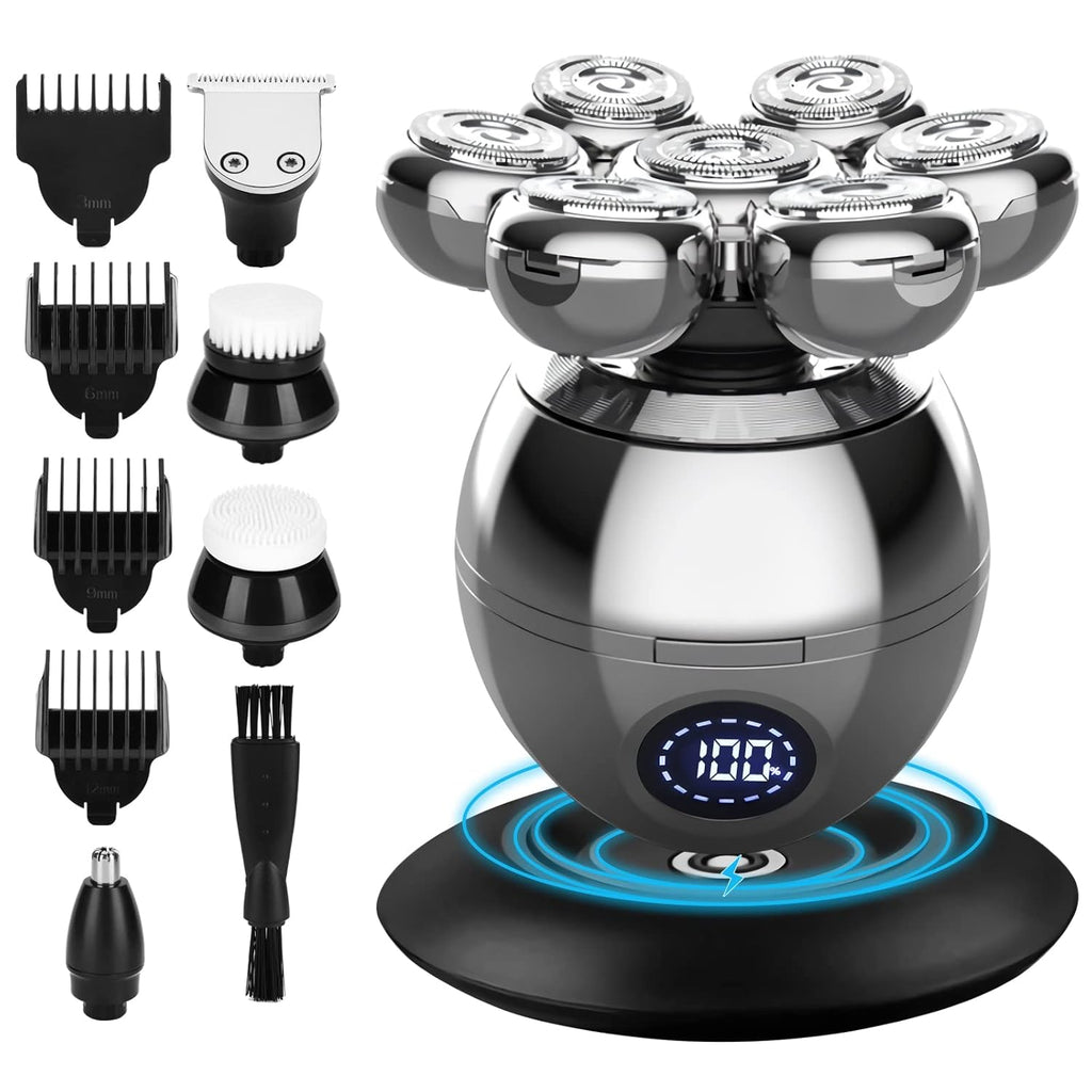 7D Rechargeable Rotary Wet/Dry Shaver, Silver, Pack of 2 V594984