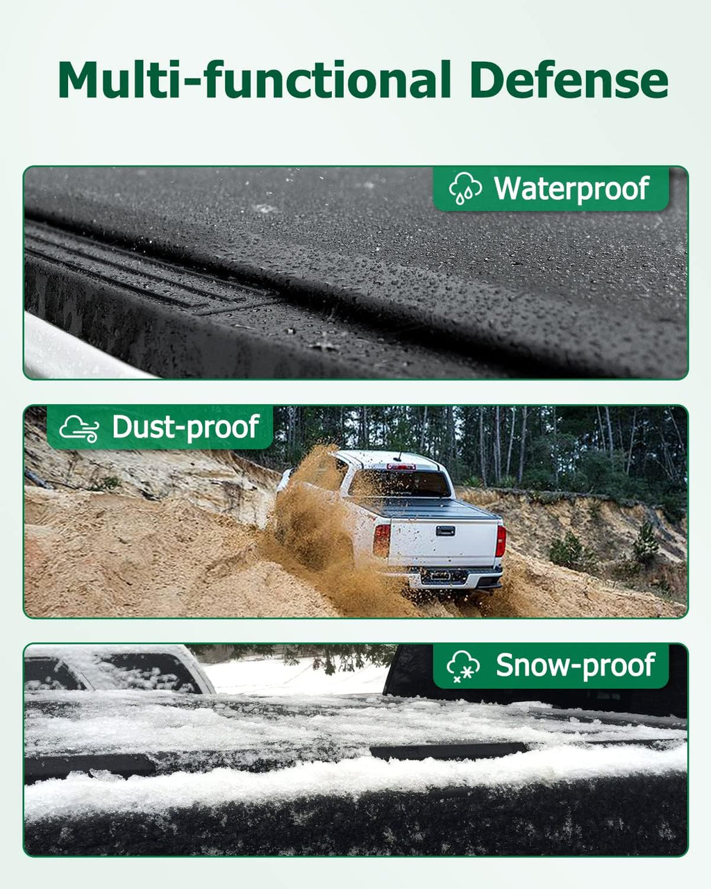Soft Tri Fold Tonneau Cover for 5FT Truck Bed U77522