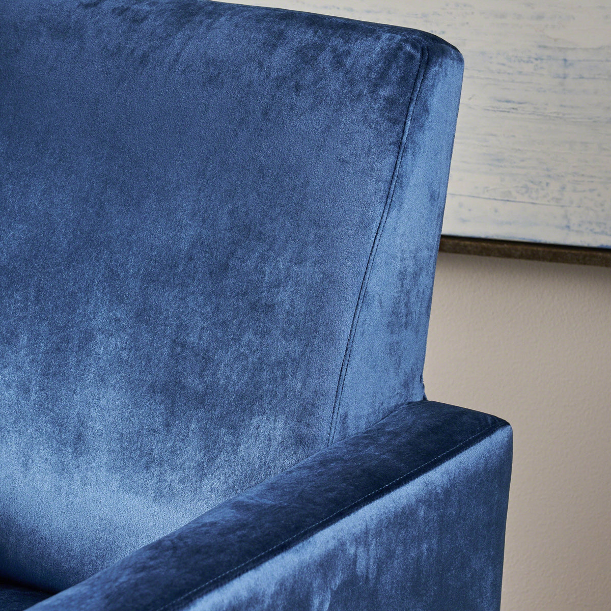 Cobalt Velvet Push Back High Leg Recliner I955721