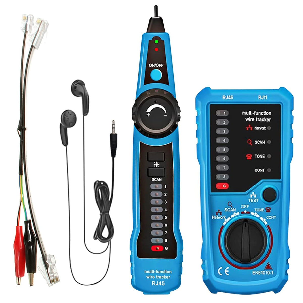 RJ11 RJ45 Cable Tester Toner Ethernet LAN Tester, Pack of 2 C753
