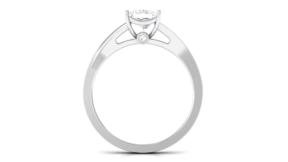 Princess Cut Moissanite Solitaire Engagement Ring (1.25 CT) 925 Sterling Silver J1075