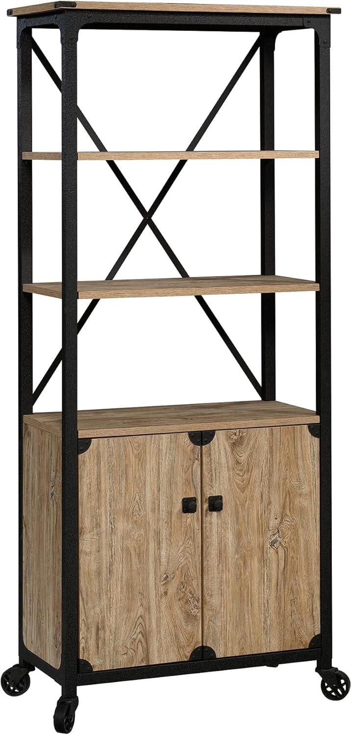 Carbon Oak Bookcase with Doors U12545
