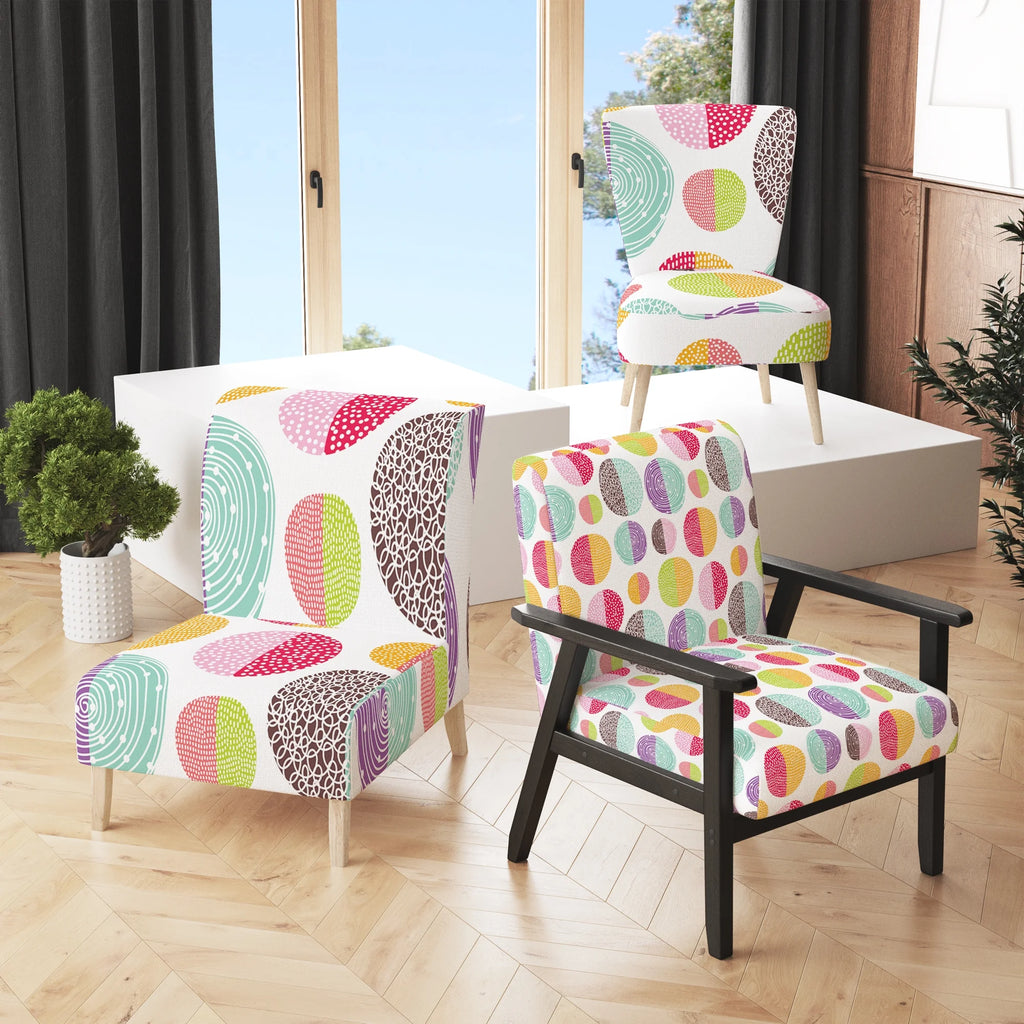 Multicolor Patterned Upholstered Accent Chair L592