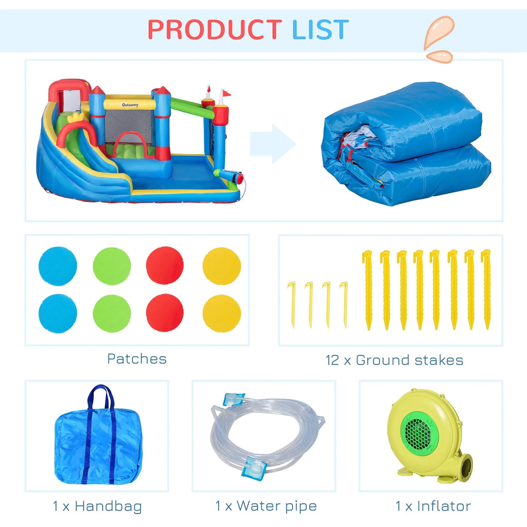 6-in-1 Inflatable Water Slide Bounce House N684