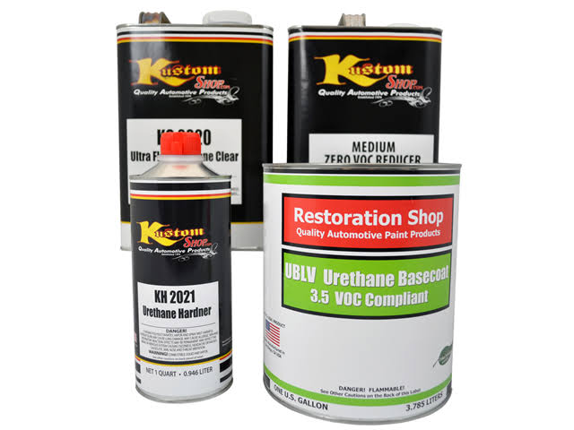 Neptune Blue Low VOC Urethane Basecoat Clearcoat Auto Paint Medium Gallon Kit S642