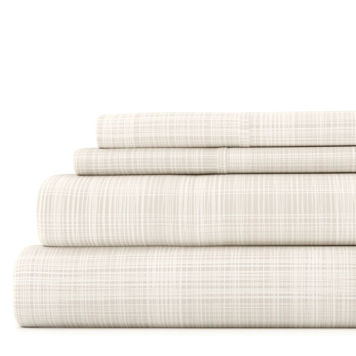 4 Piece Pattern Microfiber Bed Sheets Set California King G541