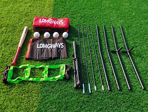 7'x7' Portable Baseball Net Set with Tee, Bat, Balls, Strike Zone, Carrying Bag O971967