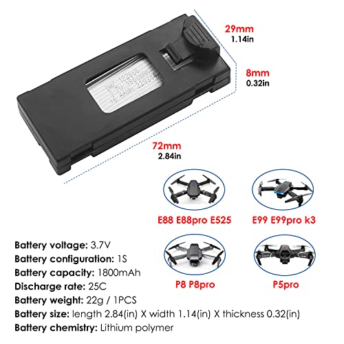 4PCS 3.7V 1800mAh Li-po Battery with 4-in-1 Charger for RC Quadcopter U833