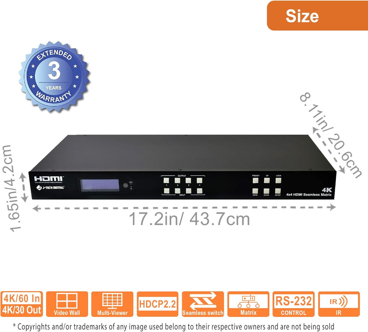 4K60Hz HDMI Video Wall Controller Multiviewer Seamless Switch Matrix Z7590