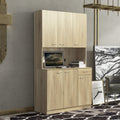 70.87" Tall Wardrobe & Kitchen Cabinet with 6 Doors 1 Drawer Rustic Oak U323