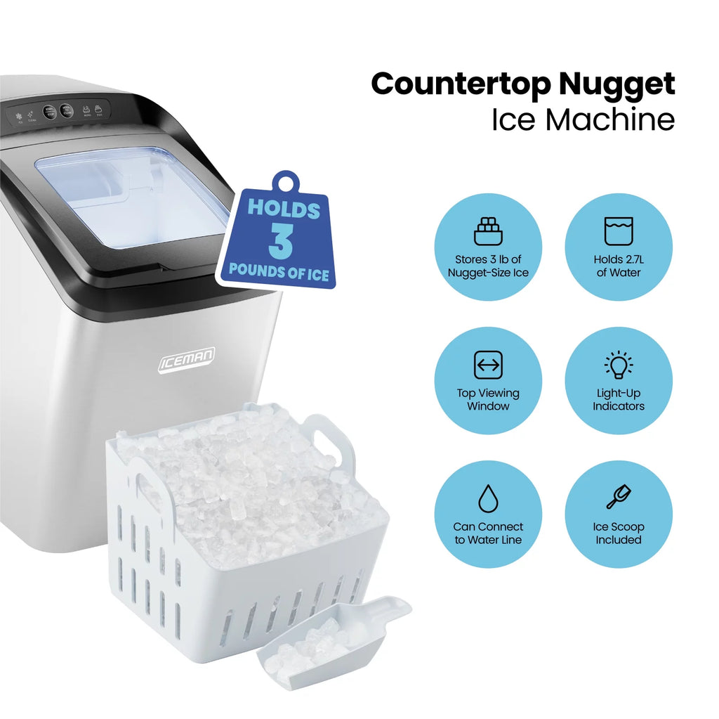 Countertop Bullet Ice Machine 1.3lb Capacity Stainless Steel P437205