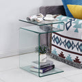 Clear Glass S-Shape End Table U15812