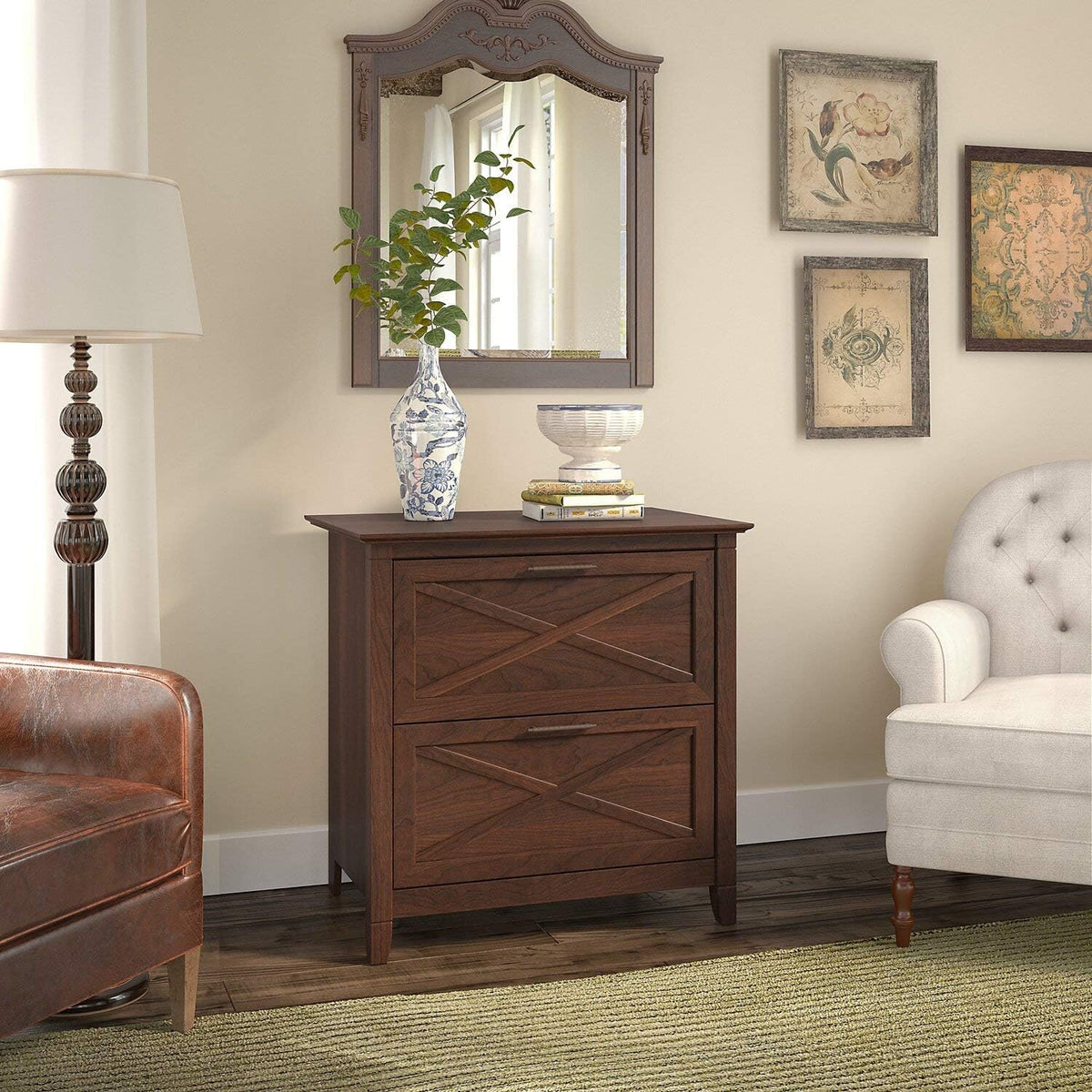 2 Drawer Lateral File Cabinet, Pure White Oak P29261